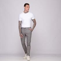 Calça Sarja Masculina Slim Com Elastano Premium Cinza Claro Cor:CinzaTamanho:42