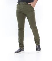 Calça Sarja Masculina Verde Militar Lycra Esporte Fino Premium