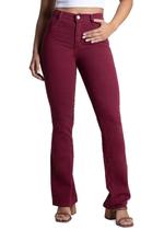 Calça Sarja Sawary Boot Cut - 283544 Bordo 44