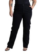Calça Sarja Sawary Plus Size Wide Leg - 280091 - Preto 46