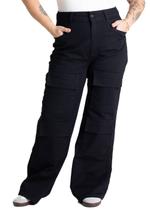 Calça Sarja Sawary Plus Size Wide Leg - 281032 - Preto 52