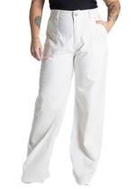 Calça Sarja Sawary Plus Size Wide Leg - 281114 - off white 52