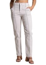 Calça Sarja Sawary Reta - 282705 - bege nevoa 46 Calça Sarja Sawary Reta - 282705 - bege nevoa 46