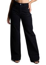 Calça Sarja Sawary Wide Leg - 275028 Preto Calça Sarja Sawary Wide Leg - 275028 Preto