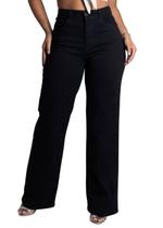 Calça Sarja Sawary Wide Leg - 277557 - BLACK 38 Calça Sarja Sawary Wide Leg - 277557 - BLACK 38