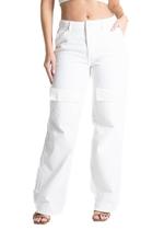 Calça Sarja Sawary Wide Leg - 280709 - Off White 40