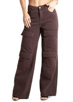 Calça Sarja Sawary Wide Leg - 280817 Marrom