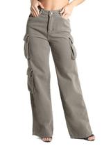 Calça Sarja Sawary Wide Leg- 280818 Verde Calça Sarja Sawary Wide Leg- 280818 Verde