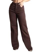 Calça Sarja Sawary Wide Leg - 280820 Marrom