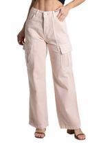Calça Sarja Sawary Wide Leg - 282296 - SALMAO 42 Calça Sarja Sawary Wide Leg - 282296 - SALMAO 42