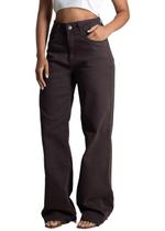 Calça Sarja Sawary Wide Leg - 283450 - Marrombr 42