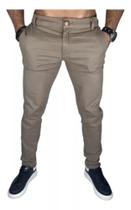 Calça Sarja Slim Fit Linha Premium Marrom