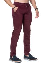 Calça Sarja Vinho Skinny Bolso Faca Linha Premium Calça Sarja Vinho Skinny Bolso Faca Linha Premium
