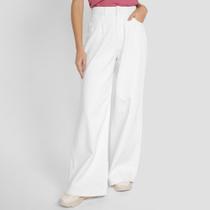 Calça Sarja Wide Leg Hering Colors Cintura Alta Feminina