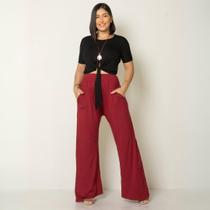 Calça Saruel Casual Feminina com Bolsos em Malha Lisa Calça Saruel Casual Feminina com Bolsos em Malha Lisa