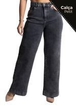 Calça Sawary Jeans Wide Leg - 277806 Preto