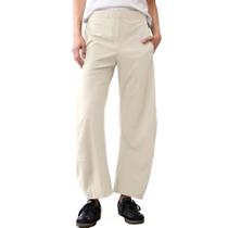 Calça SeeLuNa Barrel Travel com Cós Elástico Abricó Calça SeeLuNa Barrel Travel com Cós Elástico Abricó