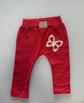 Calça sem pé saruel borboleta com pedrinhas, marca Rosa Bebê