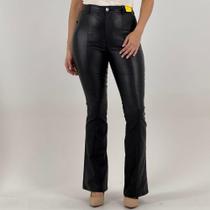 Calça Size Boot Cut Resinada Feminina