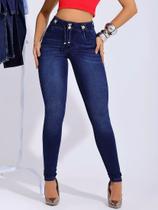 Calça Skinny com Cordão de Amarração PitBull Jeans 90802 COR:AZUL ESCUROTAMANHO:42 Calça Skinny com Cordão de Amarração PitBull Jeans 90802 COR:AZUL ESCUROTAMANHO:42