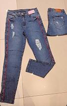 Calça skinny com vivo lateral tam 38