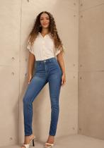 Calça Skinny De Cintura Média Jeans Redux Chapa Barriga Lunender J3483