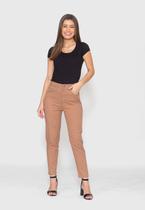 Calça Skinny em Sarja 7873 Caqui Bella Canvas - Cintura Alta