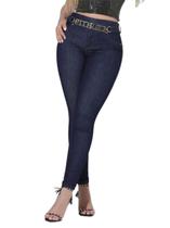 CALÇA SKINNY EMPINA BUMBUM DETALHES EM COURO Pit Bull Jeans