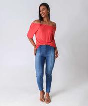 Calça Skinny Feminina Cinto Ecxo Jeans Azul-13009 Calça Skinny Feminina Cinto Ecxo Jeans Azul-13009