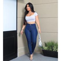 Calça Skinny Feminina Jeans Lavagem Escura amaciada Cintura média/alta com lycra/elastano tendencia moda.