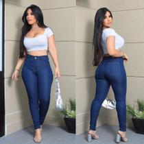 Calça Skinny Feminina Jeans Lavagem Escura amaciada Cintura média/alta com lycra/elastano tendencia moda.