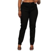 Calça Skinny Feminina Plus Size Preta Tecido Premium Fashion