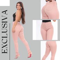 Calça Skinny Feminina Rose Premium Cintura Alta com Elastano
