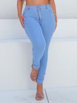 Calça Skinny Jeans Feminina Clara Cintura Alta com Lycra/Elastano Modela Bumbum