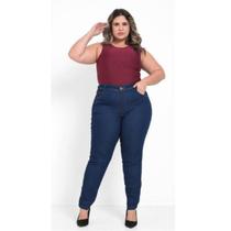 Calça Skinny Jeans Feminina modeladora Plus Size cintura alta lycra/elastano moda tendencia