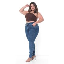 Calça Skinny Jeans Marmorizada Feminina Plus Size Calça Skinny Jeans Marmorizada Feminina Plus Size
