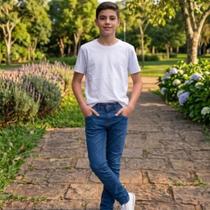 Calça Skinny Juvenil Jeans Escuro Ogochi 10 Aos 18 Anos