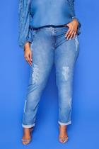 Calça skinny marina com puído plus size - 42