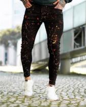 Calça skinny masculina pintura