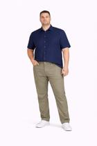 Calça Skinny Plus Size Masculina Sarja Caqui Stretch R Sete Premium