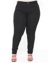 Calça Skinny Plus Size preta jeans cintura alta com lycra e bolso na frente lançamento Calça Skinny Plus Size preta jeans cintura alta com lycra e bolso na frente lançamento