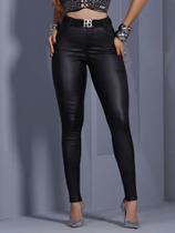 Calça Skinny Preta Modeladora com Cinto PitBull Jeans 91582 Cor:PretoTamanho:42