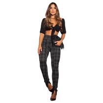 Calça Skinny Tecido Jacquar Premium Com fenda na Barra Calça Skinny Tecido Jacquar Premium Com fenda na Barra