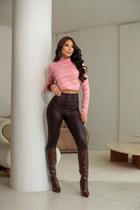 Calca skinny termica efeito couro maria gueixa