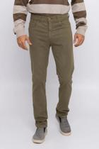 Calça slim masculina em sarja verde militar Calça slim masculina em sarja verde militar