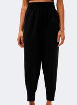 Calça Slouchy Hering K4R4 Feminina Com Bolsos Viscose e Linho T. P/XG