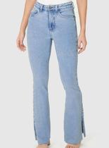 Calça Small Flare Malwee 1000131472 Feminina Fenda Lateral Jeans Stretch T. 36/48 Calça Small Flare Malwee 1000131472 Feminina Fenda Lateral Jeans Stretch T. 36/48
