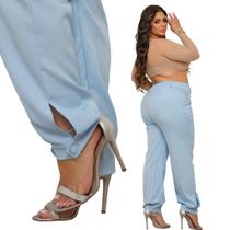 Calça Social Alfaiataria Plus Size G1 Moda Curve Cenoura Elegante