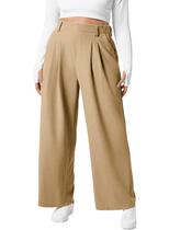 Calça social Eytino Plus Size Wide Leg Palazzo com bolsos 5X