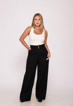 Calça Social Feminina 7940 Preto F075 Calça Social Feminina 7940 Preto F075